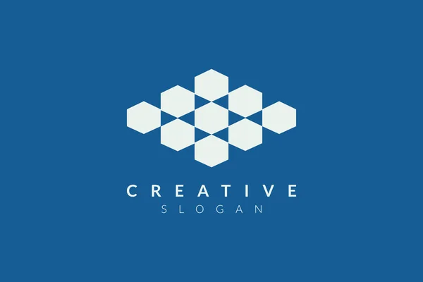 Hexagon Logo Design Arranged Abstract Form Minimalist Modern Vector Design — Stock Vector