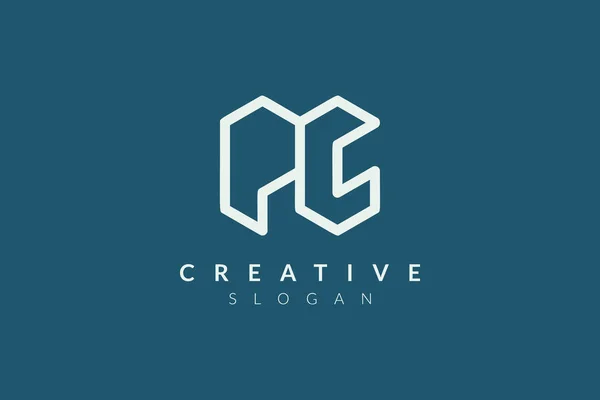 Monogram Logo Design Letters Minimalist Simple Modern Vector Design Business — Stock Vector