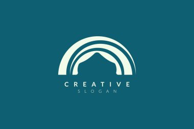 Sahne logosu tasarımı. Toplum, iş ve ürün markaları için minimalist ve modern vektör illüstrasyon tasarımı.