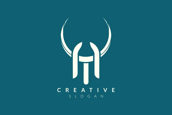 Vector Illustration Combined Shape Animal Horn Letters Minimalist Simple Logo — Stock Vector