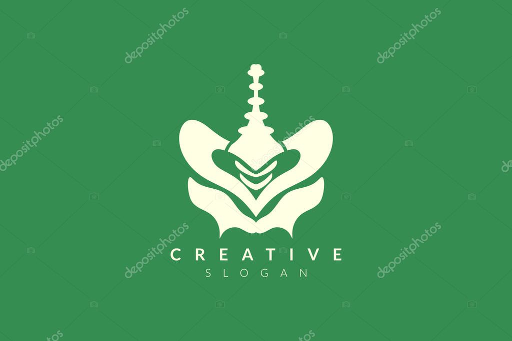 Vector illustration of pelvic bone shape design. Minimalist and simple logo, flat style, modern icon and symbol