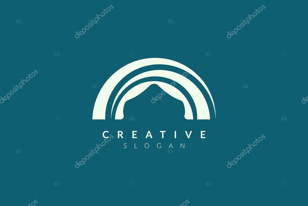 Stage logo design. Minimalist and modern vector illustration design suitable for community, business, and product brands.