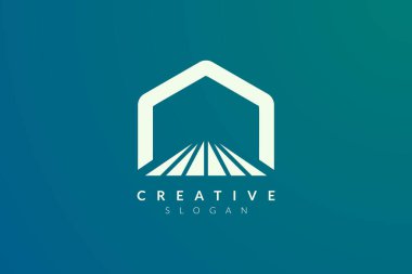 Sahne logosu tasarımı. Toplum, iş ve ürün markaları için minimalist ve modern vektör illüstrasyon tasarımı.