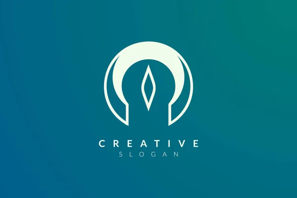Bússola Design Logotipo Uma Mistura Círculos Com Direção Seta Design —  Vetores de Stock