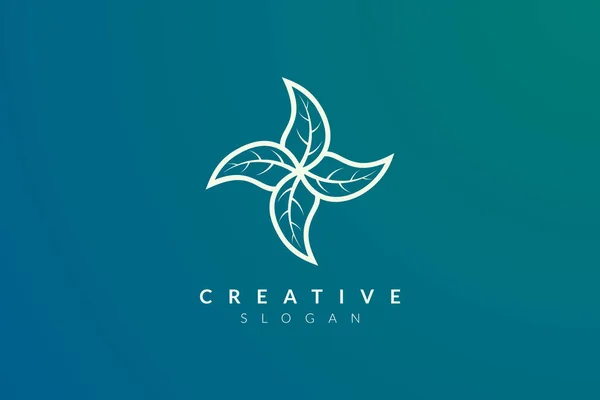 Soyut Çiçek Yaprak Logosu Tasarımı Spa Otel Güzellik Sağlık Moda — Stok Vektör