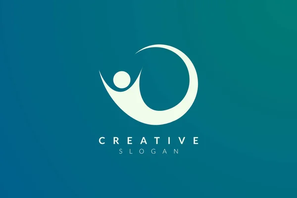 Logotipo Diseño Personas Que Están Felices Celebrar Algo Diseño Vectorial — Vector de stock