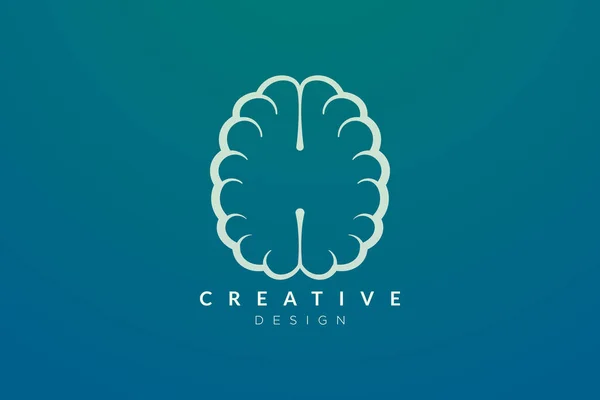 Design Abstract Brain Shape Logo Technology Style Simple Modern Vector — Stock Vector