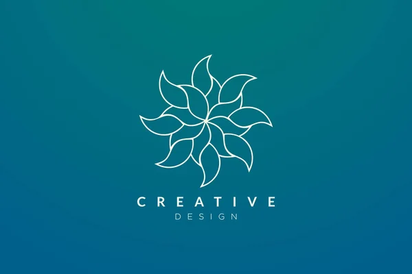 Diseño Flores Abstractas Logotipo Hoja Para Spa Hotel Belleza Salud — Vector de stock