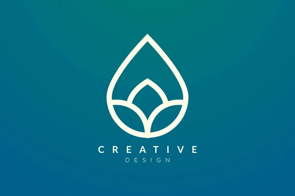 Diseño Logotipo Gota Agua Forma Abstracta Minimalista Diseño Vectorial Simple — Vector de stock