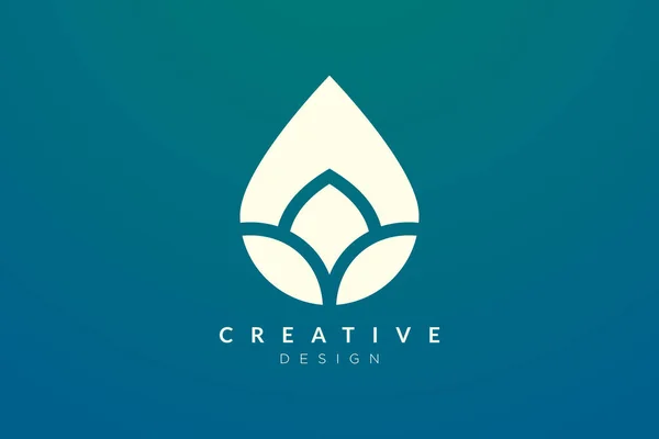 Diseño Logotipo Gota Agua Forma Abstracta Minimalista Diseño Vectorial Simple — Vector de stock