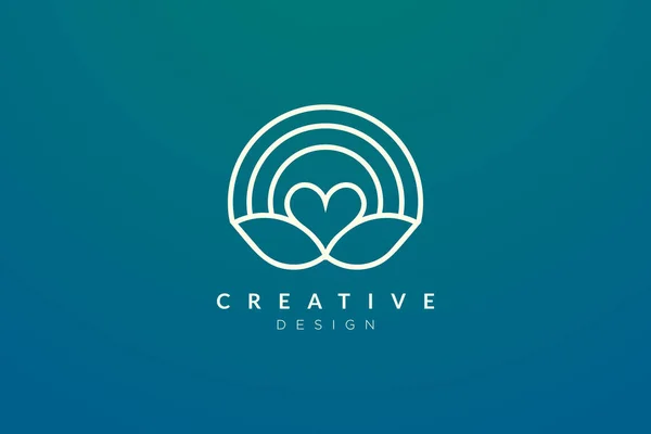 Design Logo Combiné Partir Forme Une Feuille Cœur Conception Vectorielle — Image vectorielle