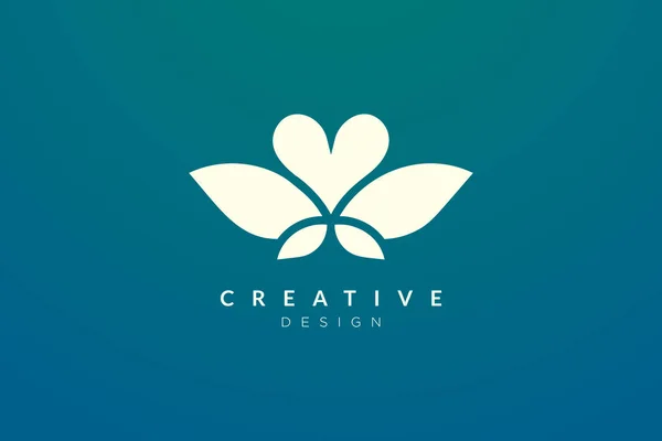 Design Logo Combiné Partir Forme Une Feuille Cœur Conception Vectorielle — Image vectorielle