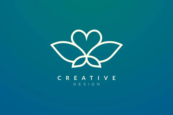 Diseño Del Logotipo Combinado Con Forma Una Hoja Corazón Diseño — Vector de stock