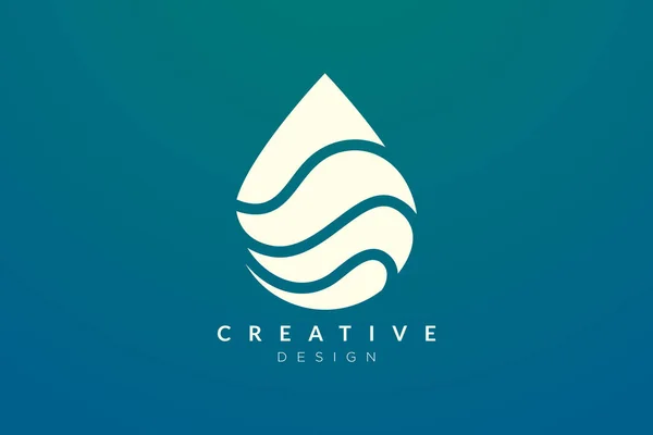 ミニマルな抽象的な形の水滴のロゴデザイン ビジネスブランドと製品のためのシンプルでモダンなベクトルデザイン — ストックベクタ