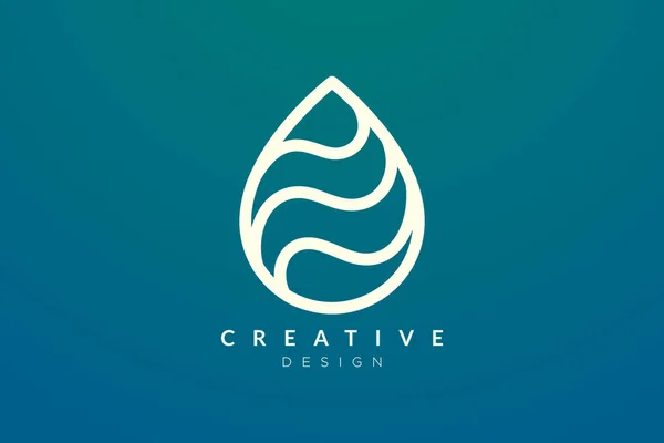 ミニマルな抽象的な形の水滴のロゴデザイン ビジネスブランドと製品のためのシンプルでモダンなベクトルデザイン — ストックベクタ