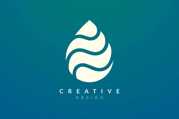 Мінімалістичний Дизайн Логотипу Краплі Води Формі Абстракції Простий Сучасний Векторний — стоковий вектор