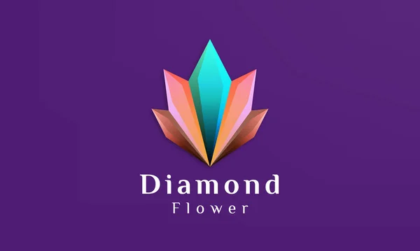 Beautiful Flower Shape Diamond — Stock Vector