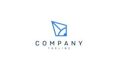 modern mavi imleç ve kalem logo şablonu