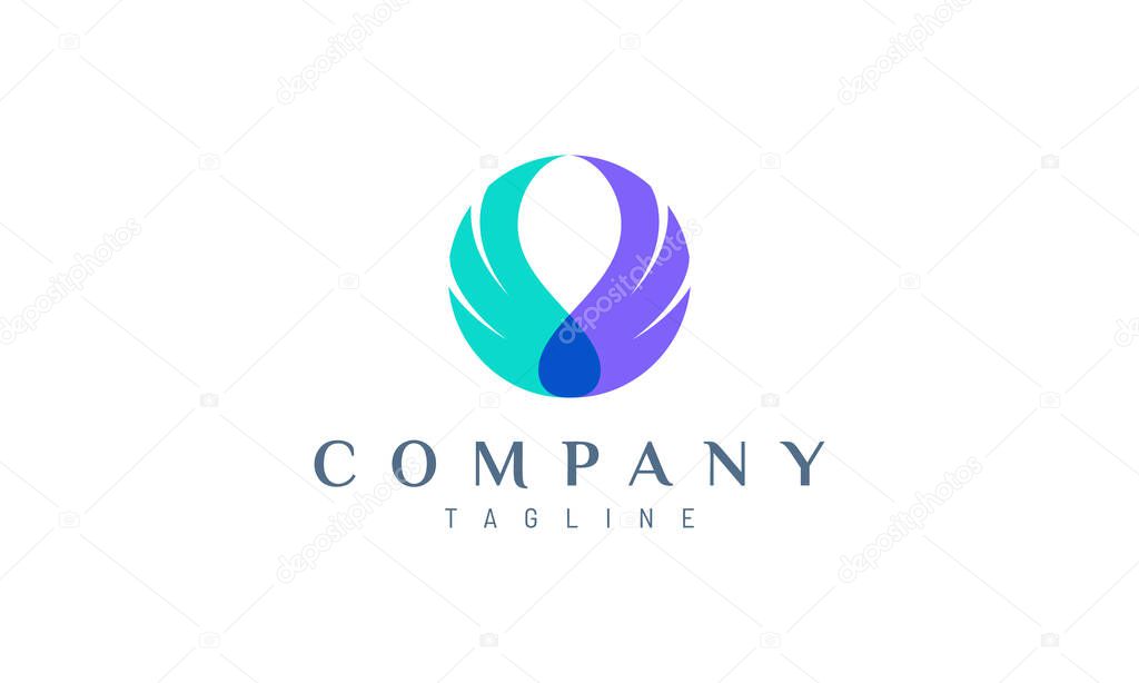 Modern 2 wing circle vector design concept. Suitable as a logo to represent freedom, creativity and happiness.