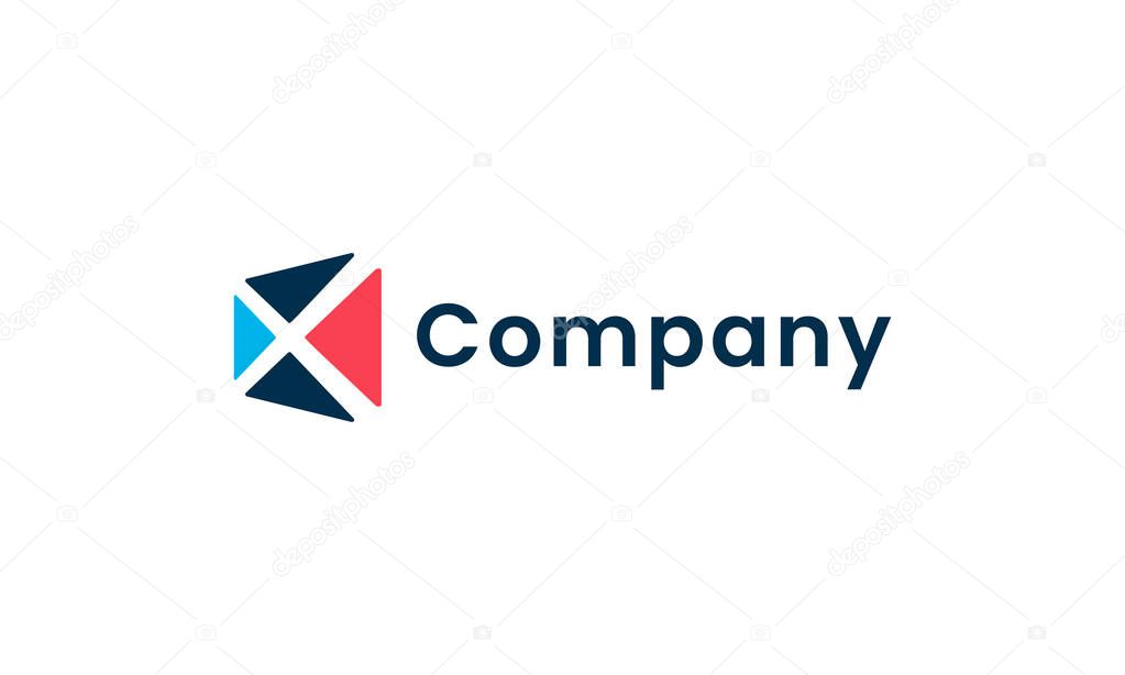 Letter x abstract negative space, modern vector design concept. Suitable as a logo that represents technology, advanced, developed, intelligence.