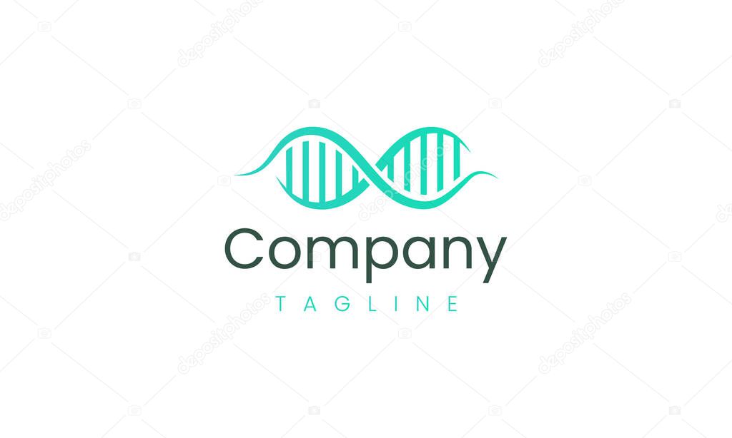 DNA chain logo design template for science and technology