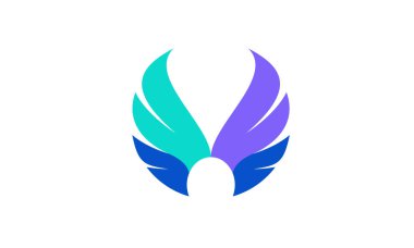 Kanatların vektör tasarımı. Özgürlük, cesaret ve mutluluğu temsil eden bir logo kadar uygun..