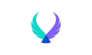 Kanatların vektör tasarımı. Özgürlük, cesaret ve mutluluğu temsil eden bir logo kadar uygun..