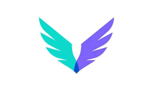 Διανυσματικός Σχεδιασμός Φτερών Κατάλληλο Λογότυπο Που Αντιπροσωπεύει Την Ελευθερία Θάρρος — Διανυσματικό Αρχείο