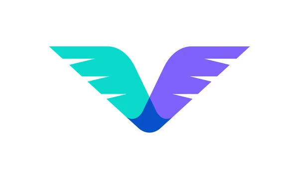 Projeto Vetorial Asas Adequado Como Logotipo Que Representa Liberdade Coragem — Vetor de Stock