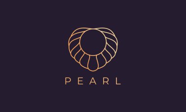 Lüks ve zarif şekilli inci kabuklu logo şablonu