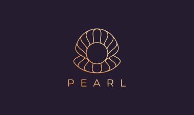 Lüks ve zarif şekilli inci kabuklu logo şablonu