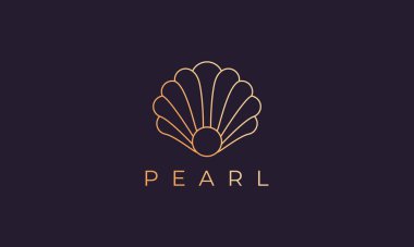 Lüks ve zarif şekilli inci kabuklu logo şablonu