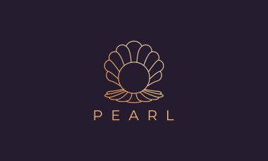 Lüks ve zarif şekilli inci kabuklu logo şablonu