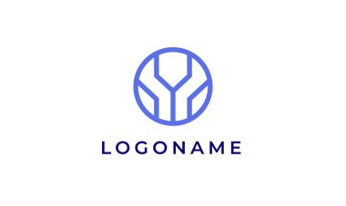 Bir teknoloji şirketi için Geometri logosu şablonu