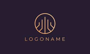 Basit ve lüks altın şekilli emlak logosu şablonu