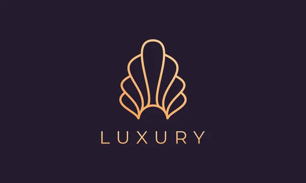 Gold Pearl Logo Template Luxurious Elegant Shape — Stock Vector