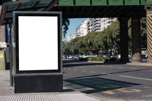 Mock Cartelera Ciudad Blanco Con Espacio Copia — Fotografia de Stock