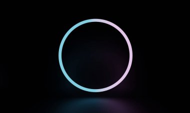 Neon arkaplan 3DCG resimleme