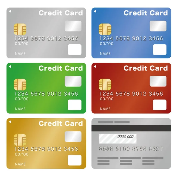 Kreditkartenset Vektor Illustration — Stockvektor