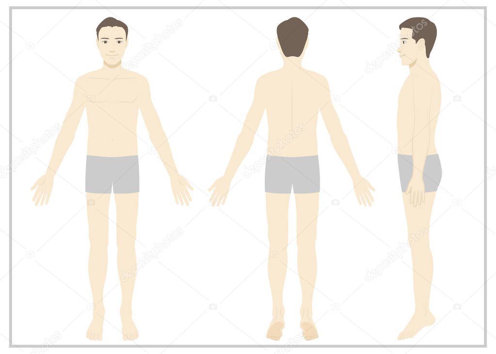 Male / Whole body / Underwear / Strong flat