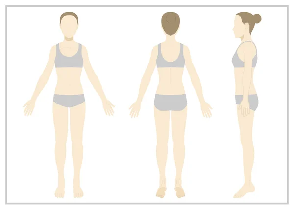 Mujer Cuerpo Entero Ropa Interior Sin Rostro — Archivo Imágenes Vectoriales