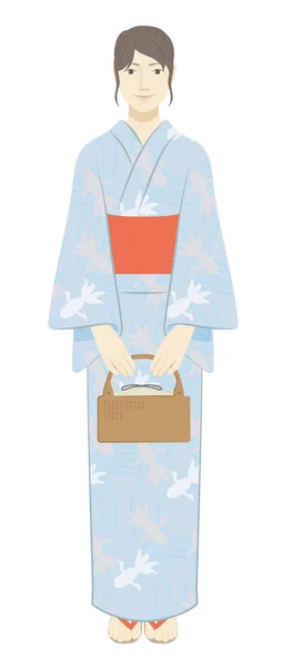 Una Mujer Yukata — Archivo Imágenes Vectoriales