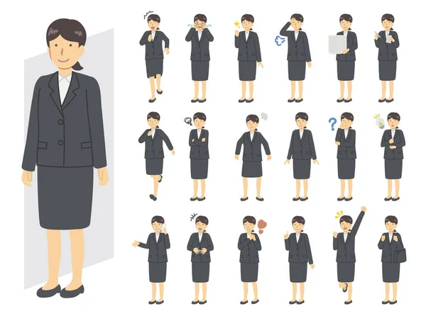 Ilustración Una Mujer Traje — Vector de stock