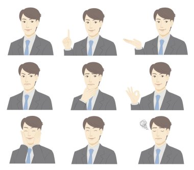 Erkek yüz ifadesi örnekleme seti