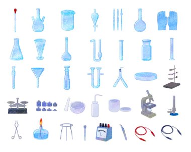 Deneysel illüstrasyon malzemesi set / analog biçimi