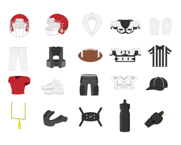 American Football Illustration Tools Set Material — Stockvektor