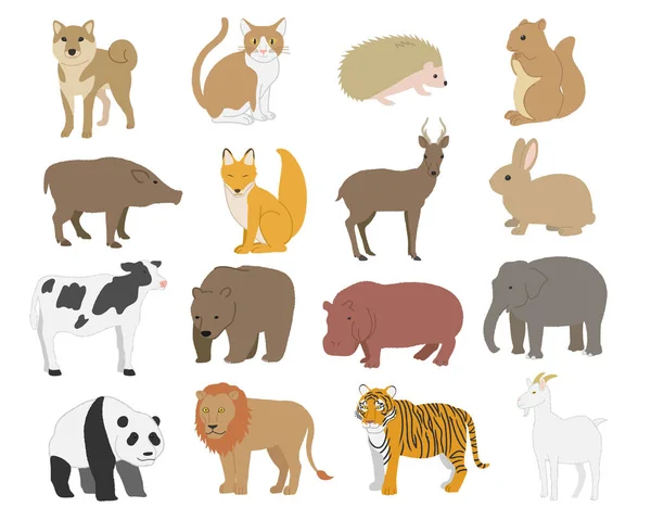 Matériel Illustration Animale Set Vecteur — Image vectorielle