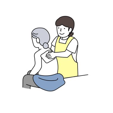 Bakım: Silmeye yardım eden yaşlı kişi