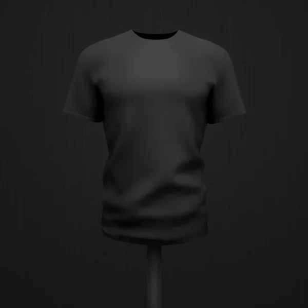 Preto Shirt Modelo Isolado Fundo Preto — Fotografia de Stock