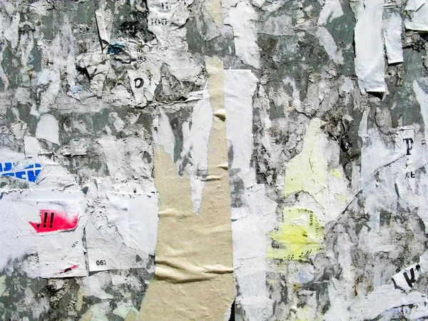 Vintage Old Scratched reklama Grunge ściany billboard podarty plakat papier, miejska faktura Streszczenie ramki tło Creased pognieciony projekt graficzny — Zdjęcie stockowe